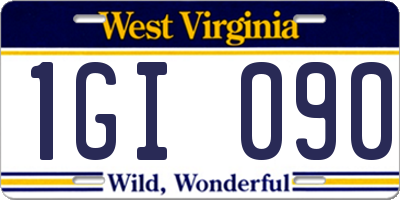 WV license plate 1GI090