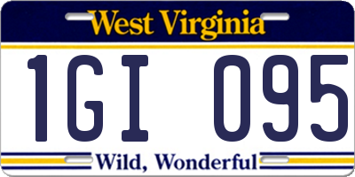 WV license plate 1GI095