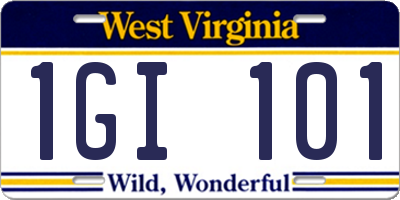WV license plate 1GI101