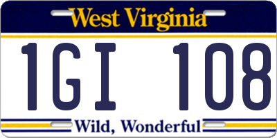 WV license plate 1GI108