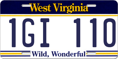 WV license plate 1GI110