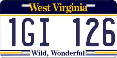 WV license plate 1GI126
