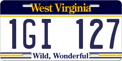 WV license plate 1GI127