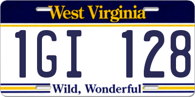 WV license plate 1GI128