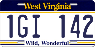 WV license plate 1GI142