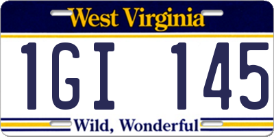 WV license plate 1GI145