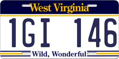 WV license plate 1GI146
