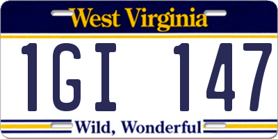 WV license plate 1GI147