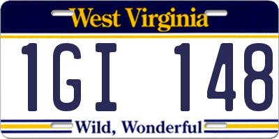 WV license plate 1GI148