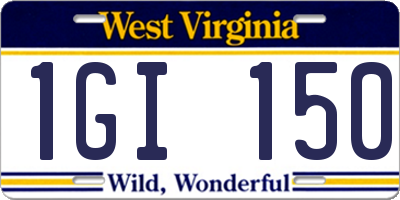 WV license plate 1GI150