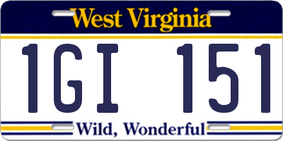WV license plate 1GI151
