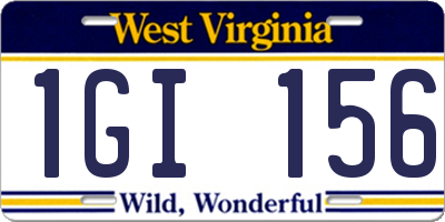 WV license plate 1GI156