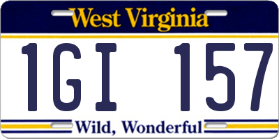 WV license plate 1GI157