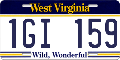 WV license plate 1GI159