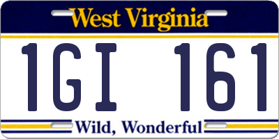 WV license plate 1GI161
