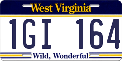 WV license plate 1GI164