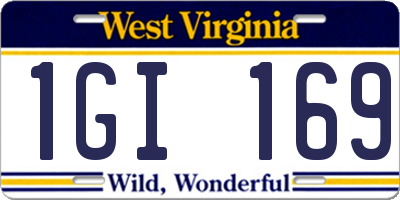 WV license plate 1GI169