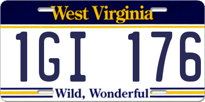 WV license plate 1GI176