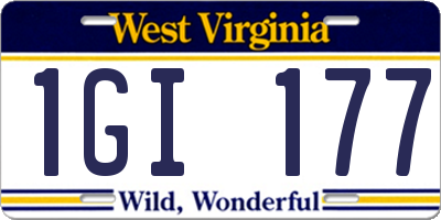 WV license plate 1GI177