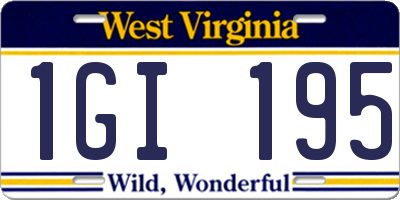 WV license plate 1GI195