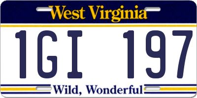 WV license plate 1GI197
