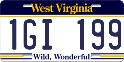 WV license plate 1GI199