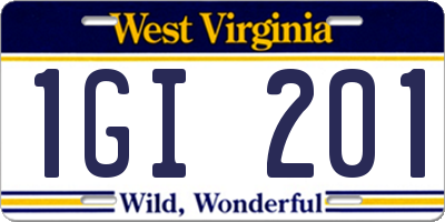 WV license plate 1GI201