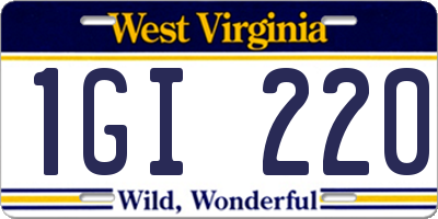 WV license plate 1GI220
