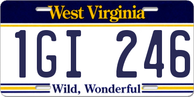 WV license plate 1GI246