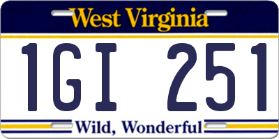 WV license plate 1GI251
