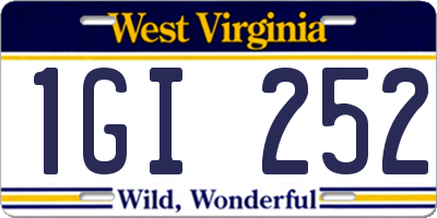 WV license plate 1GI252