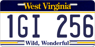 WV license plate 1GI256