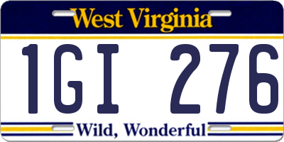 WV license plate 1GI276