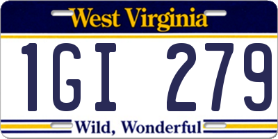 WV license plate 1GI279
