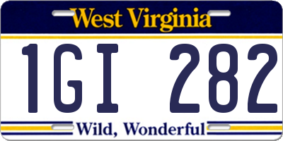 WV license plate 1GI282