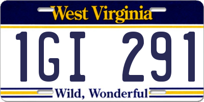 WV license plate 1GI291