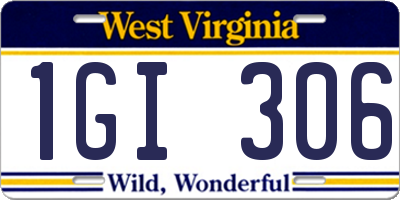 WV license plate 1GI306