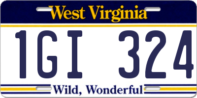 WV license plate 1GI324