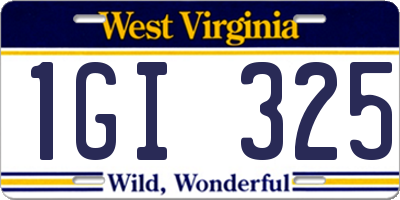 WV license plate 1GI325