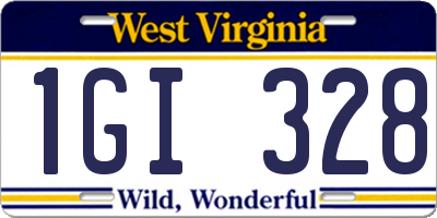 WV license plate 1GI328