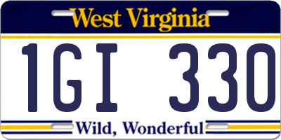 WV license plate 1GI330