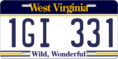 WV license plate 1GI331