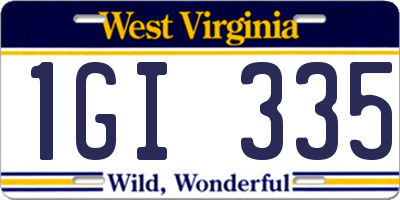 WV license plate 1GI335