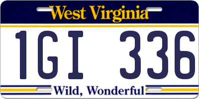 WV license plate 1GI336