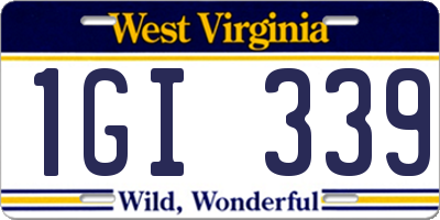 WV license plate 1GI339