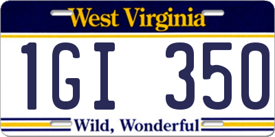 WV license plate 1GI350