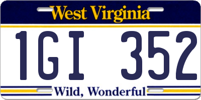 WV license plate 1GI352