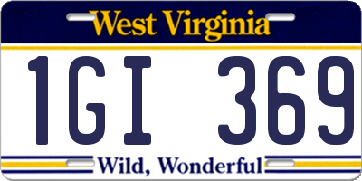 WV license plate 1GI369