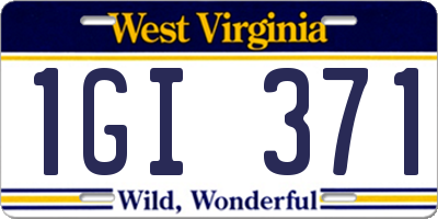 WV license plate 1GI371
