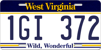 WV license plate 1GI372